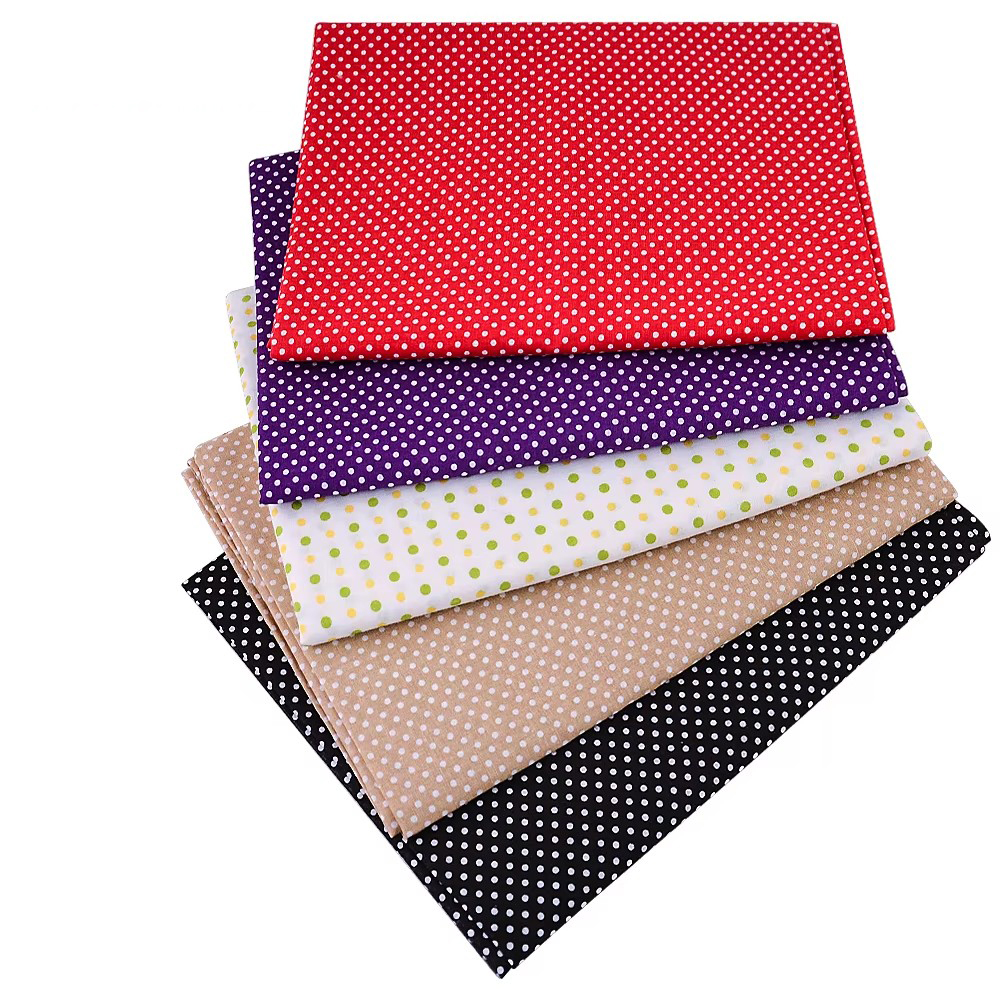 Sewing Textiles - 50X150CM White Orange Polka Dot Printed