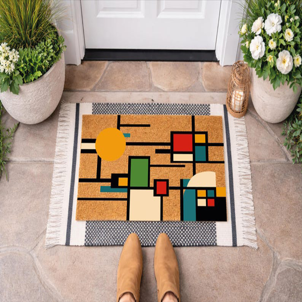 Century Textile & Sewing Supply By Owner - Mid Century Modern Doormat Colorful Abstract