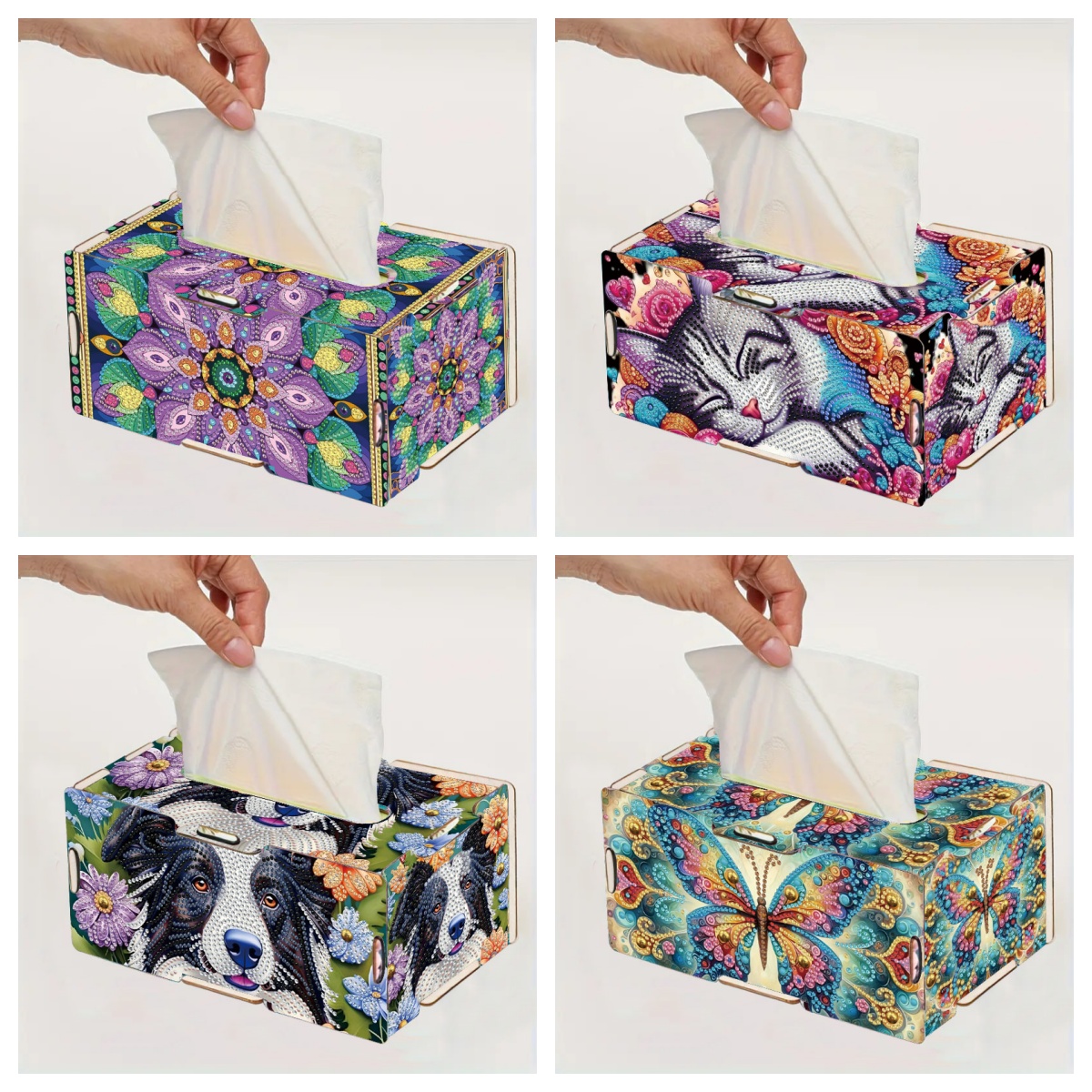 Pattern Tissue Paper - 1 DIY animal pattern round diamond