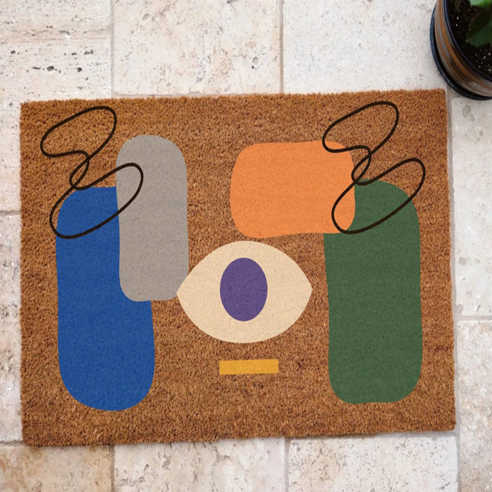 Century Textile & Sewing Supply By Owner - Abstract Coir Doormat Mid Century Modern