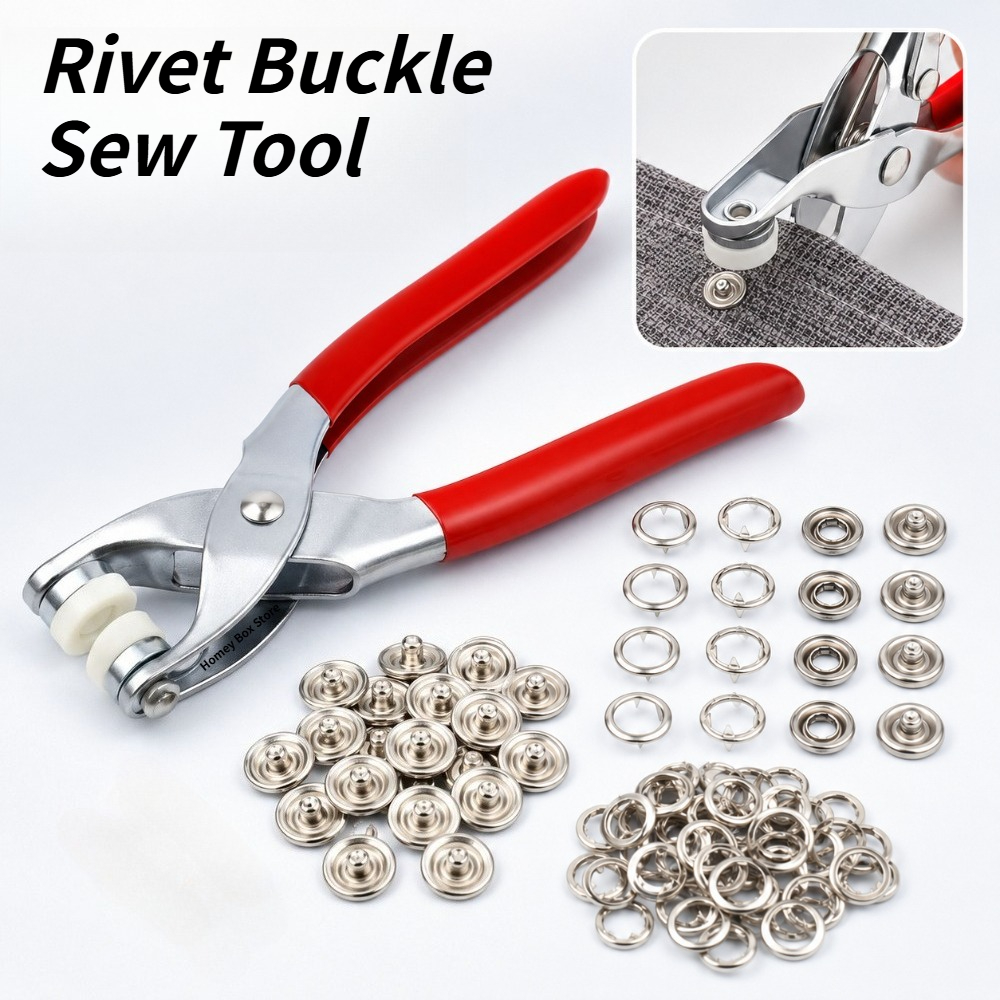 Snap Button Plier - 9.5mm-Claw-Snap-Buttons-Metal-Buckle-Kit Hand Pressure Rivet Plier DIY