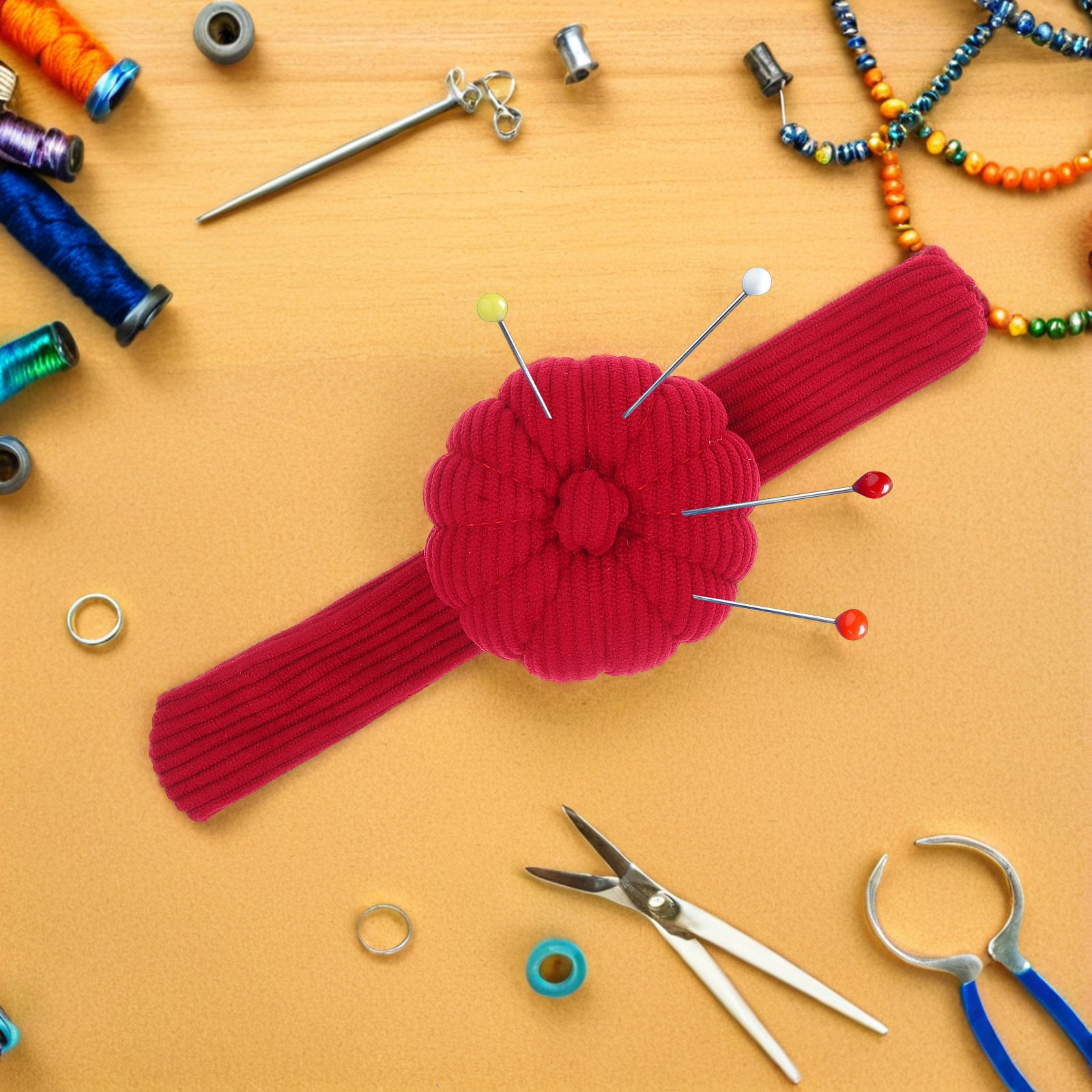 Wrist Pin Cushion in Corduroy  – обзор и цена Sewing Pin Cushion