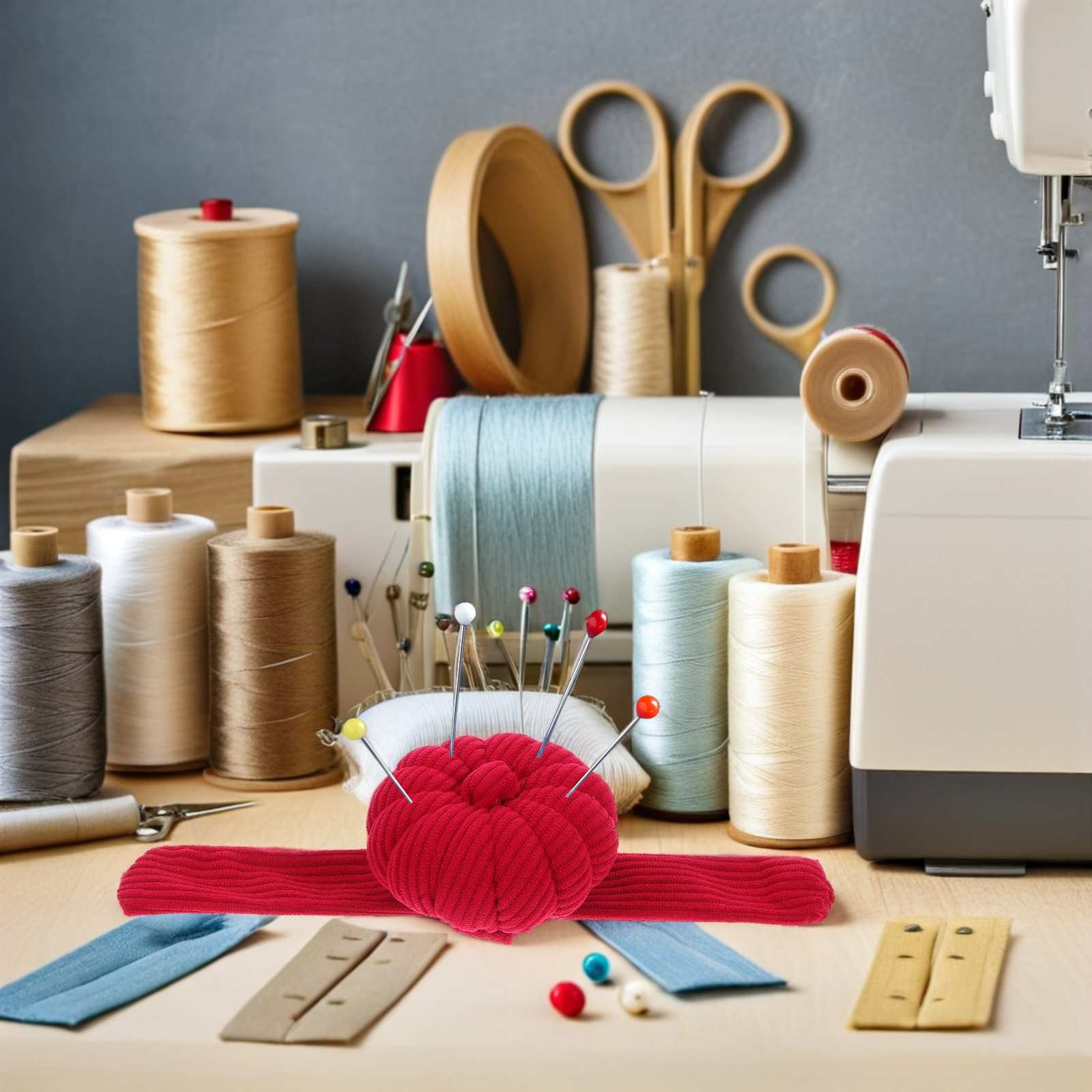 Wrist Pin Cushion in Corduroy  – обзор и цена Sewing Pin Cushion