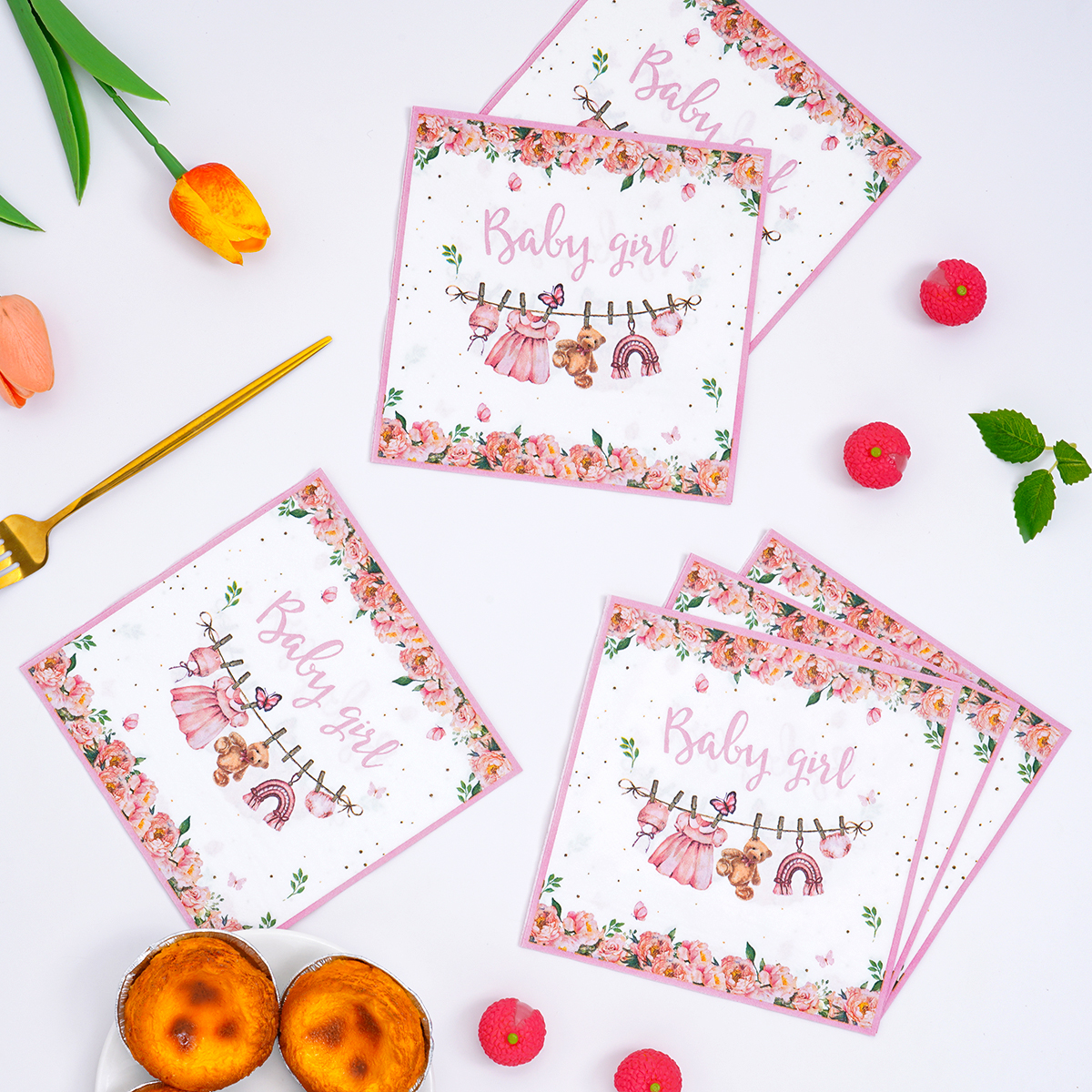 Pink Floral Baby Girl Disposab – обзор и цена Pattern Tissue Paper