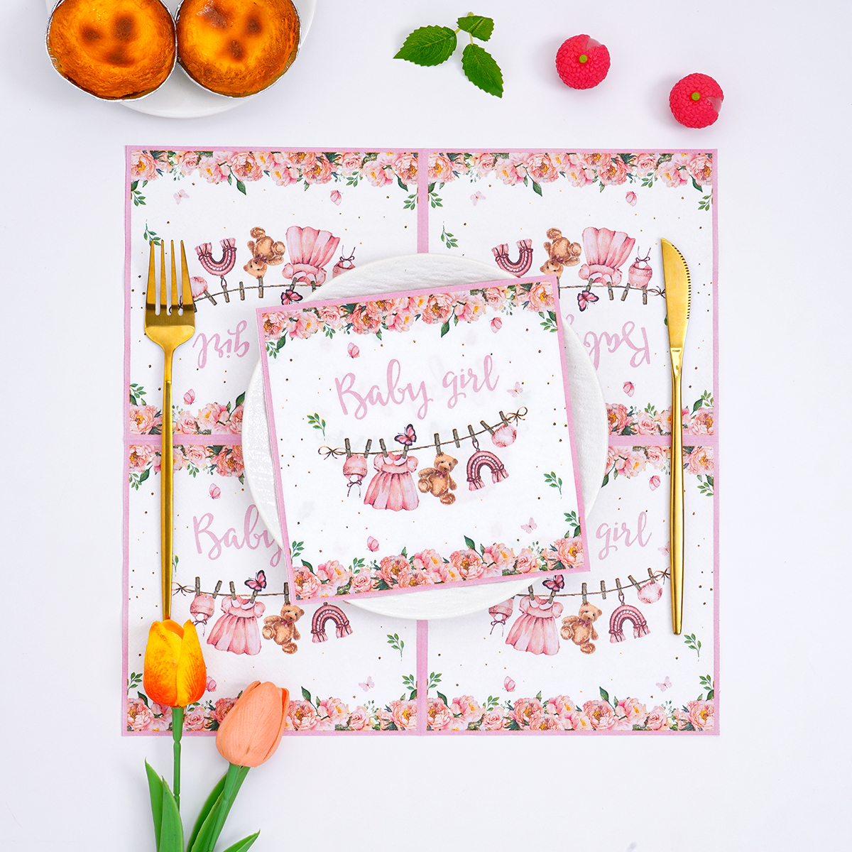 Pink Floral Baby Girl Disposab – обзор и цена Pattern Tissue Paper