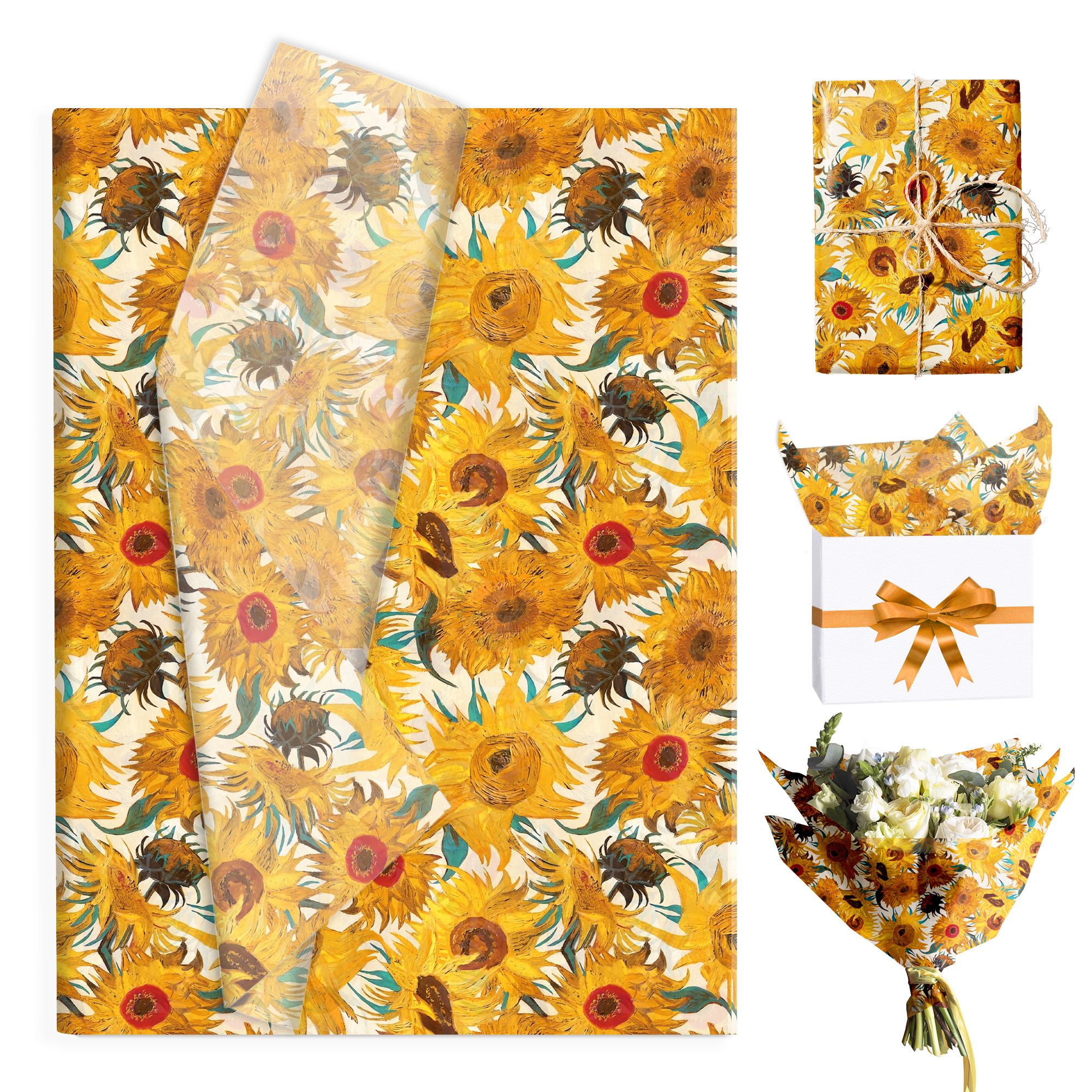 15/35pcs Sunflower Tissue Pape – обзор и цена Pattern Tissue Paper