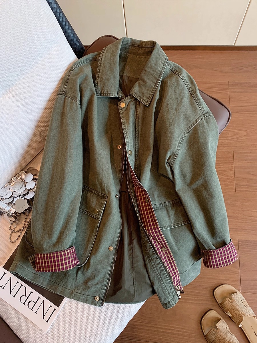 Vintage Army Green Denim Jacke – обзор и цена Sewing Jackets