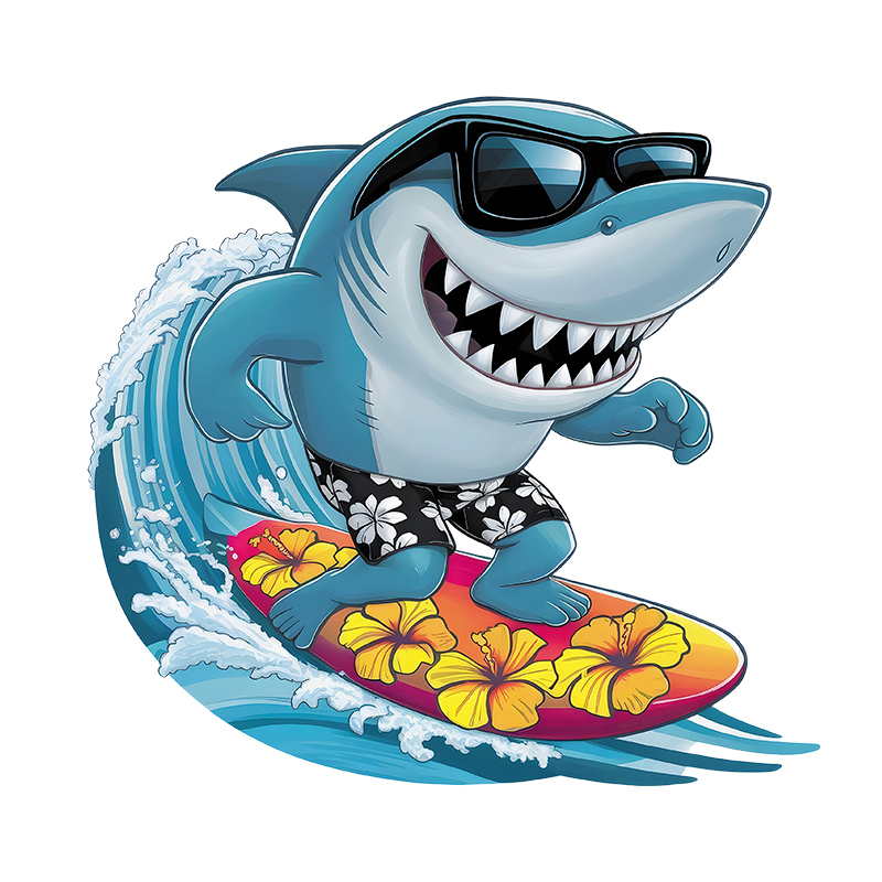 Interesting Sharks Surfing Iro – обзор и цена Iron On Patch