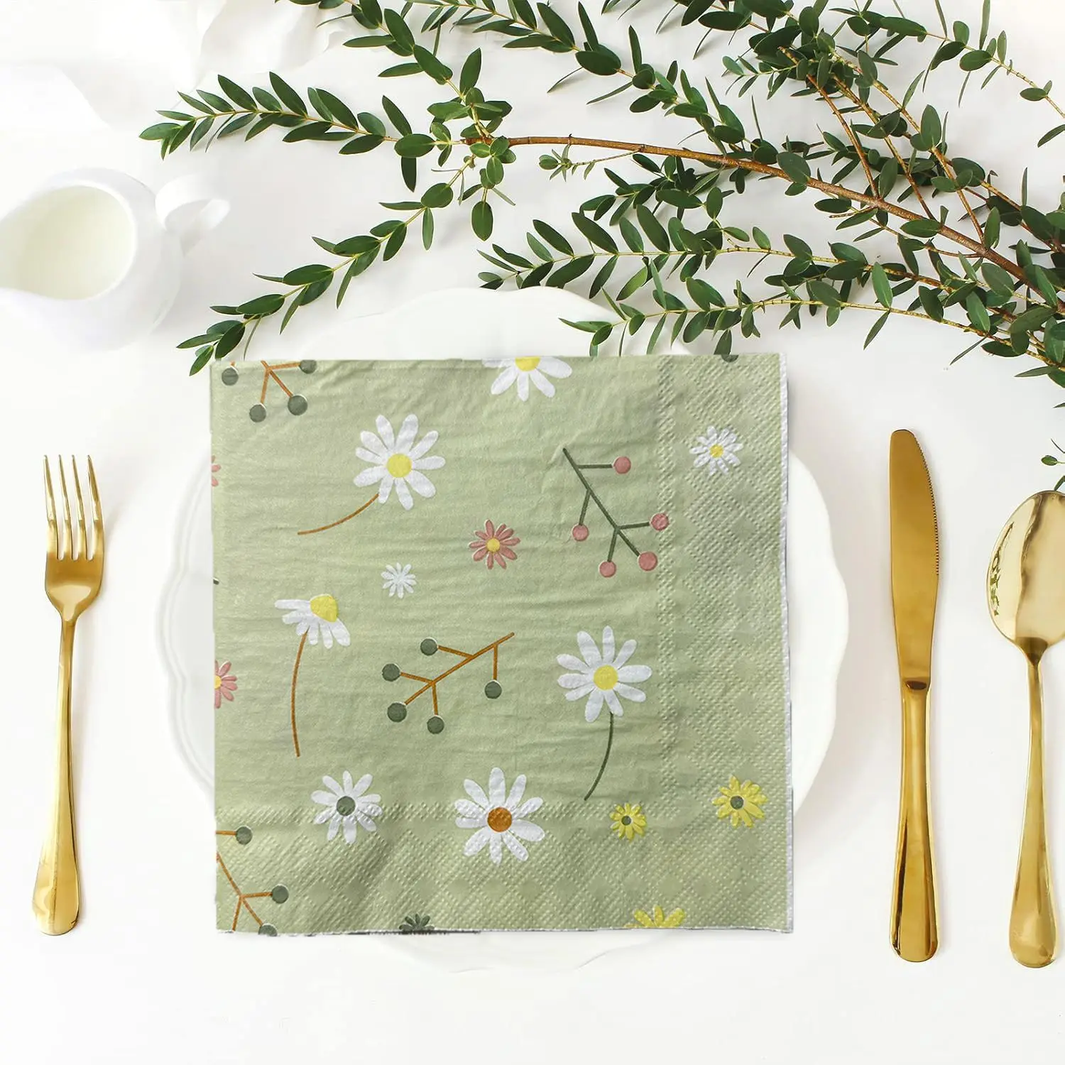 Chamomile Printed Napkin Green – обзор и цена Pattern Tissue Paper