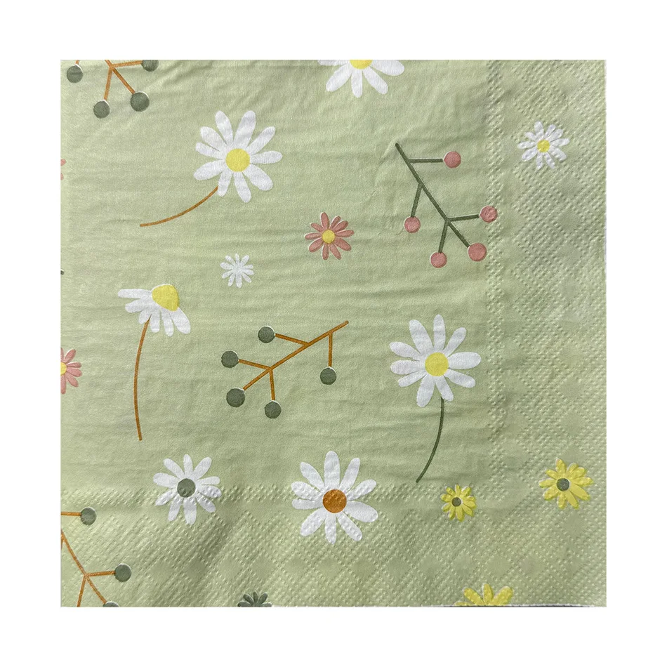 Chamomile Printed Napkin Green – обзор и цена Pattern Tissue Paper