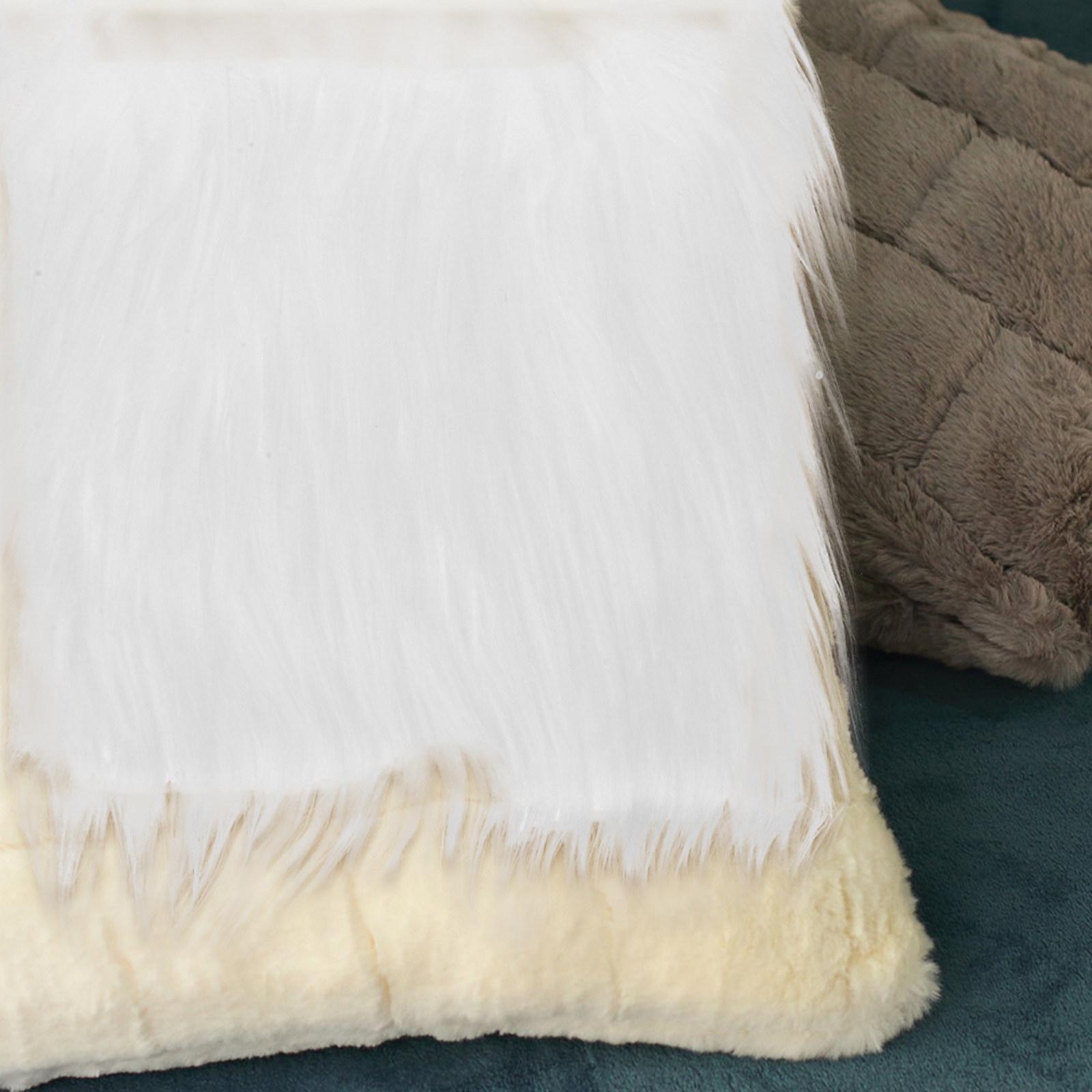2Pcs Square Long Hair Faux Fab – обзор и цена Sewing Textiles