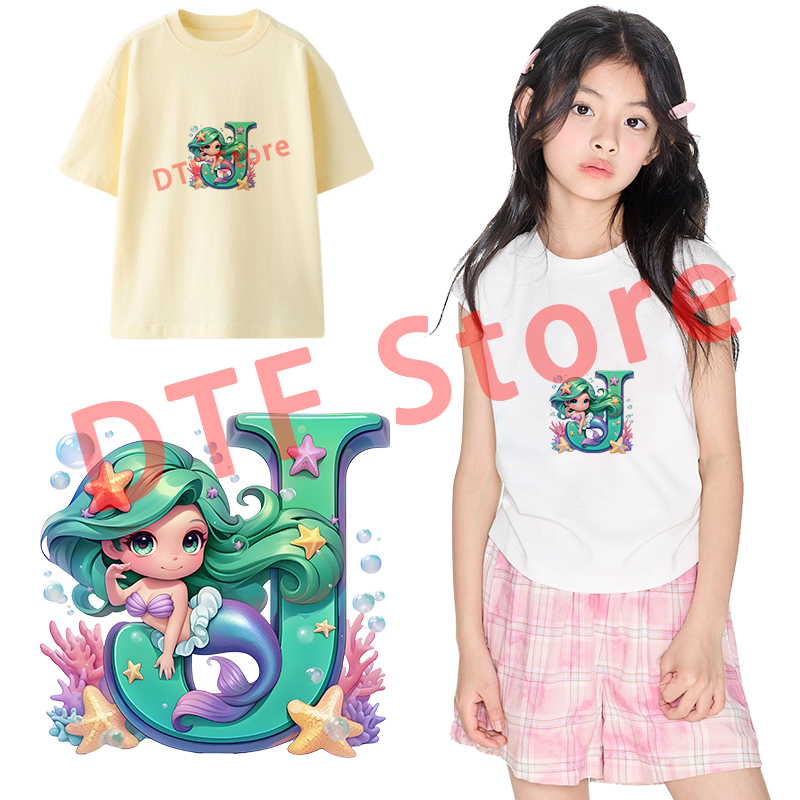 Cartoon Mermaid A-Z English Al – обзор и цена Iron On Patch